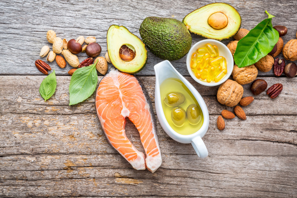 Válogatás az élelmiszer forrásai az omega-3 telítetlen zsírokat, és. Superfoo - Fotó, kép