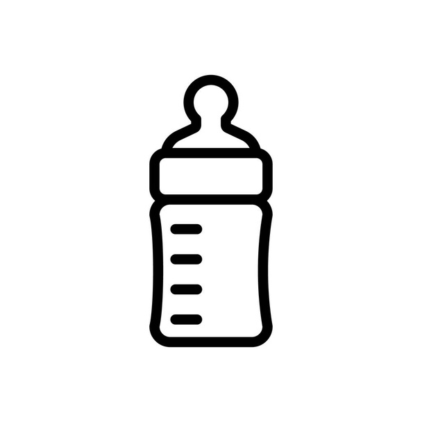 Bebek besleme şişe ince çizgi simgesi. Sembol Bebek meme tasarımı çocuk webstie ve mobil uygulamalar için anahat. Anahattı kontur çocuk Aksesuar piktogram besleme - Vektör, Görsel
