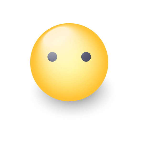 Emoji πρόσωπο χωρίς στόμα. Σιωπηλή φατσούλα διάνυσμα κινουμένων σχεδίων. Χαριτωμένο εικονίδιο smiley - Διάνυσμα, εικόνα