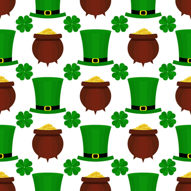 St. Patricka Day flat pattern. - Vector, Image
