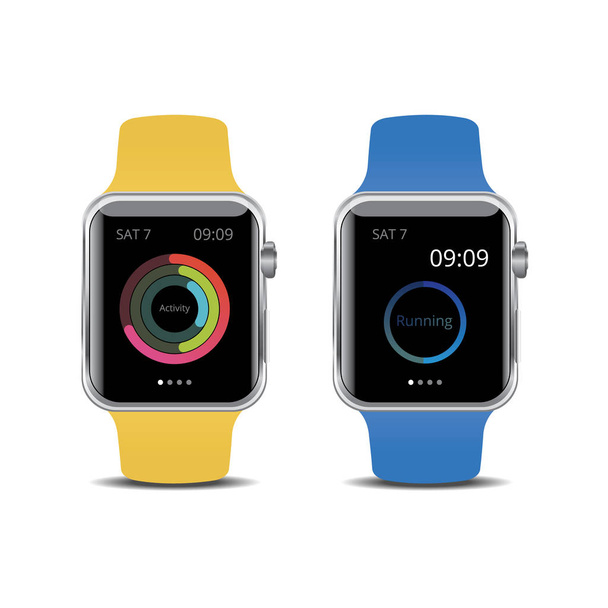 白い背景に分離されたベクトル図のスマートな腕時計 - ベクター画像