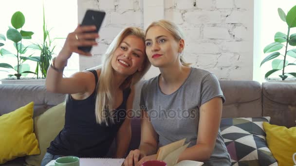 Dziewczyny robią selfie - Materiał filmowy, wideo