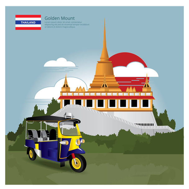 Tailandia Lugares de interés y atracciones de viaje Vector Illustration
 - Vector, Imagen