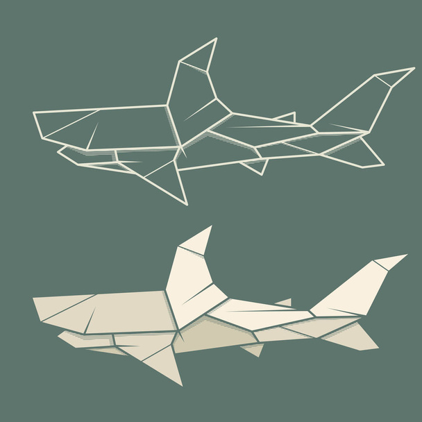 Набор иллюстрационных бумажных оригами акул
. - Вектор,изображение