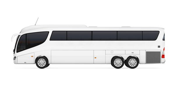 Autobús turístico Big White Coach con superficie en blanco para su diseño. 3d
 - Foto, imagen