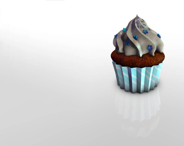 Um cupcake com estrelas
 - Foto, Imagem