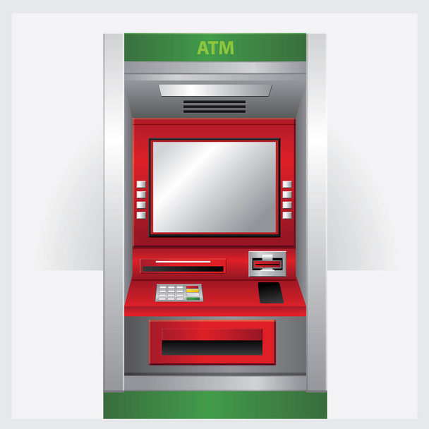 ATM wektor ilustracja bankomat - Wektor, obraz