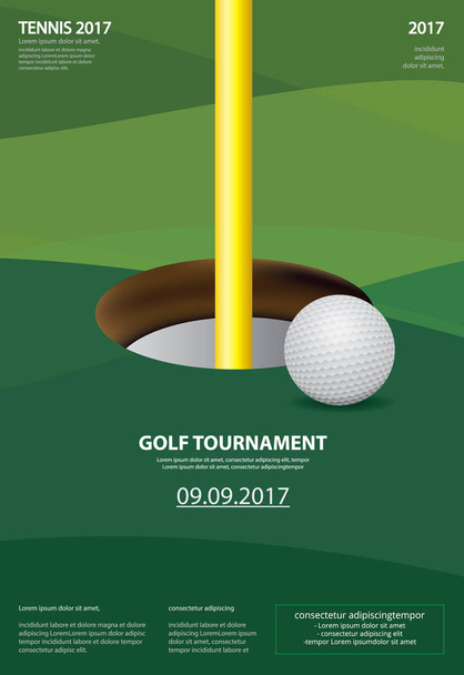 Poster Golf Vector Ilustración
 - Vector, imagen