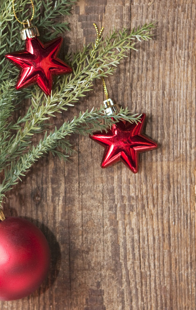 Christmas background with red decoration - Φωτογραφία, εικόνα