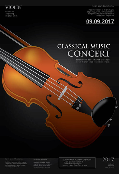 The Classical Music Concept Violin Vector Illustration - Vector, Image