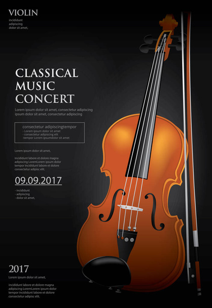 クラシック音楽概念のヴァイオリンのベクトル図 - ベクター画像