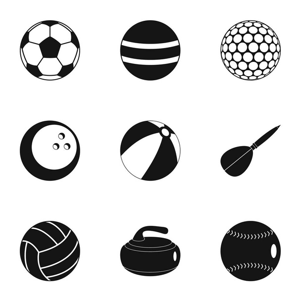 Ball icons set, simple style - Вектор,изображение