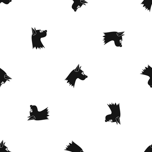 Dog pattern seamless black - Vetor, Imagem