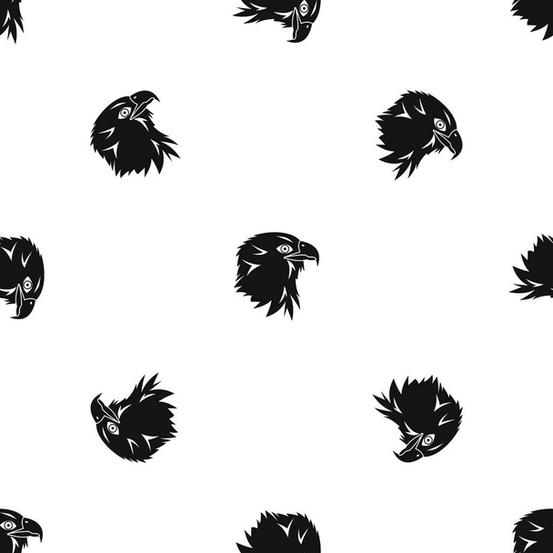 Eagle pattern seamless black - Vector, imagen