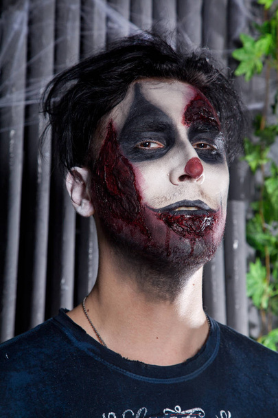 scary bloody dead evil clown portrait - Photo, Image