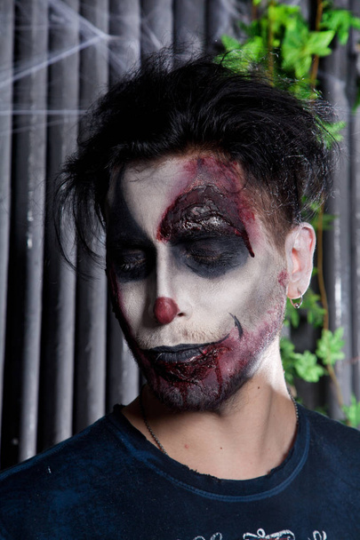 scary bloody dead evil clown portrait - Photo, Image