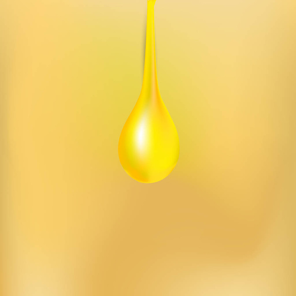 Oil drop vector icon background illustration isolated white droplet yellow liquid symbol realistic - Vektör, Görsel