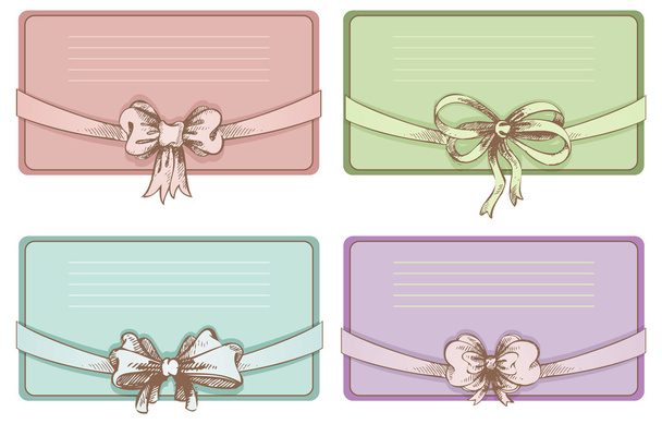 Vintage hand-drown bow set - Vector, Image