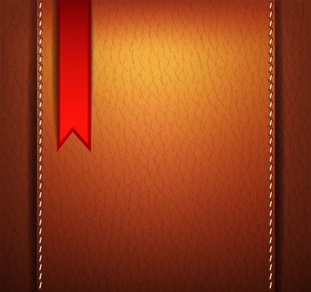 Leather background with a red sticker - ベクター画像
