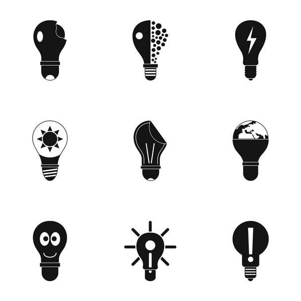 Conjunto de ícones de lâmpada, estilo simples
 - Vetor, Imagem