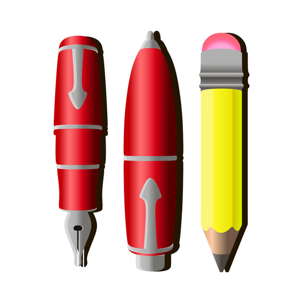 Writing pen vector pencil icon tools design illustration isolated - Vector, Image