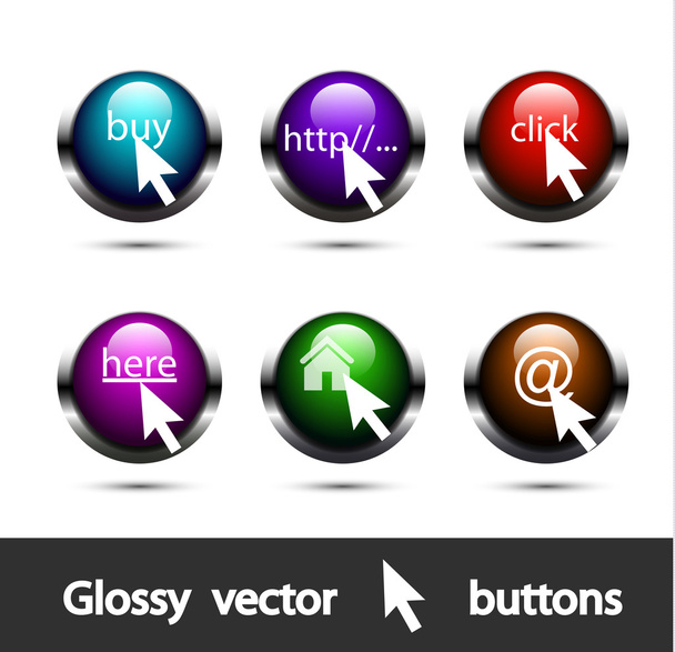 Shiny vector buttons - Vettoriali, immagini