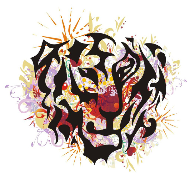 Tribal tijger mascotte in grunge stijl - Vector, afbeelding