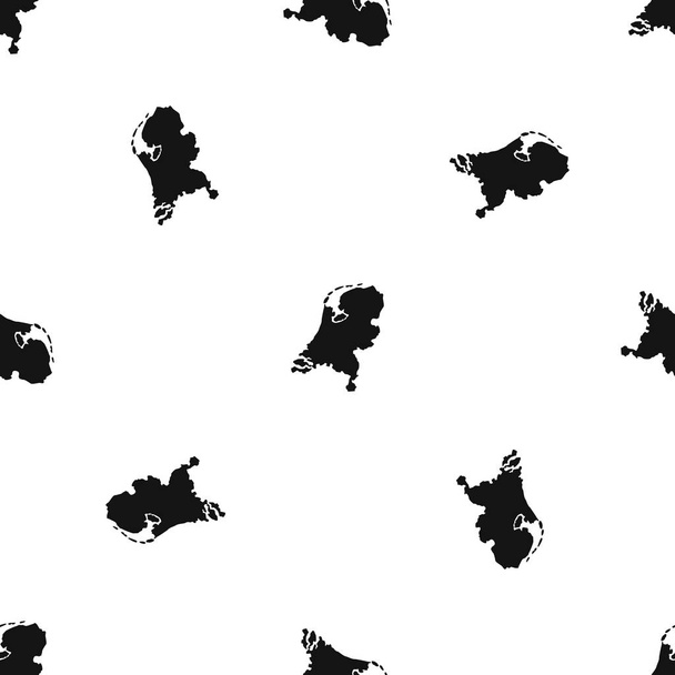 Holland map pattern seamless black - Vector, Image