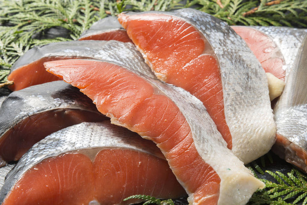 Fresh and delicious salmon fillets - Photo, Image