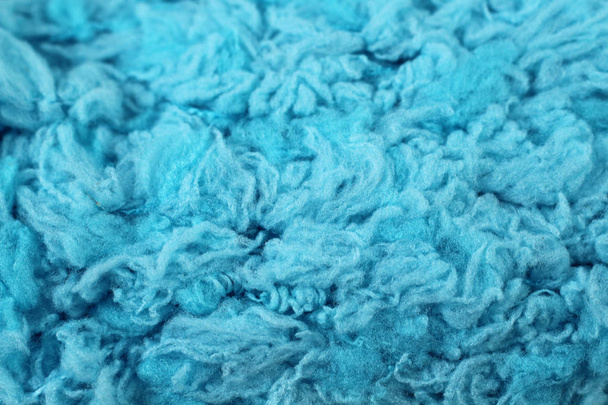 Baby blauw garen textuur close-up - Foto, afbeelding