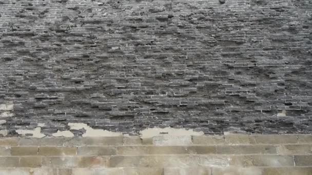 Oude stad Grote Muur textuur.Weathering van metselwerk. - Video