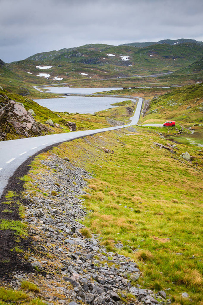 Road landscape in norwegian mountains - Фото, изображение