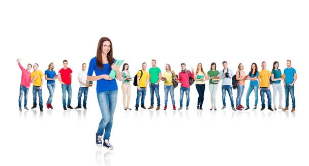 Large group of teenage students  - Photo, Image