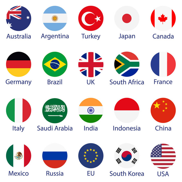 G 20 flags - ベクター画像