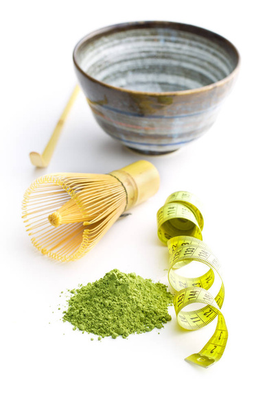 Green matcha tea powder. - Φωτογραφία, εικόνα