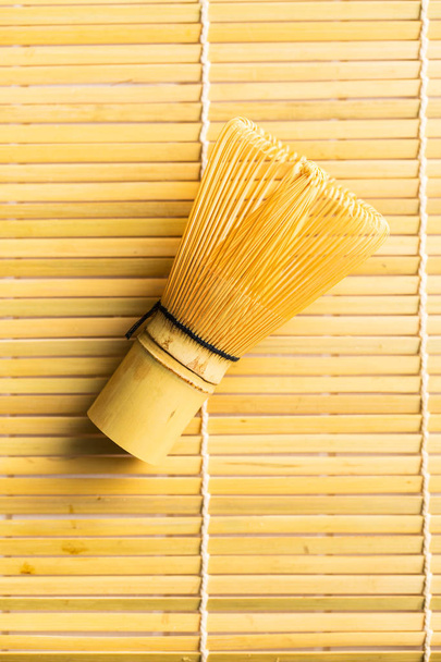 Bamboo whisk for matcha tea. - Fotoğraf, Görsel