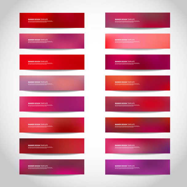 Christmas Vector banners templates or website headers, footers with abstract red, purple, pink mesh background. Vector design illustration EPS10. Christmas or New year banner design - Vektör, Görsel