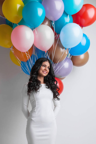 Happy woman with balloons - Foto, immagini