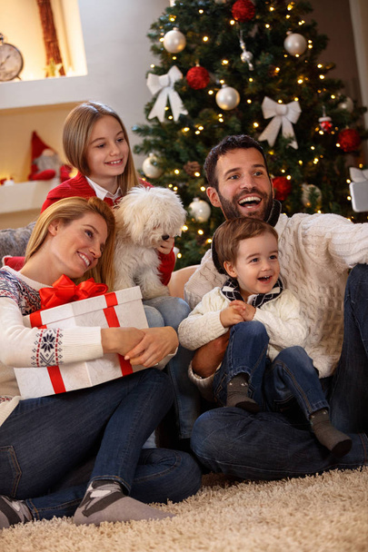 Happy family taking selfie for Christmas together  - Fotoğraf, Görsel