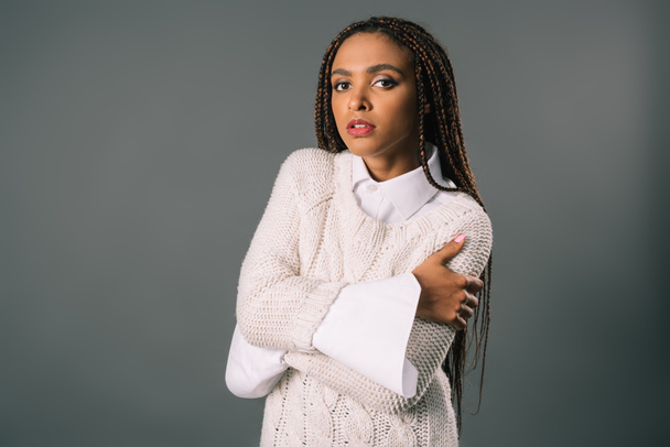 girl in stylish knitted sweater - Valokuva, kuva