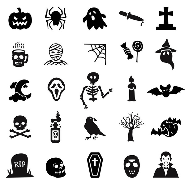 Halloween pictogrammenset, vectorillustratie - Vector, afbeelding