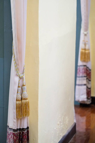 Beige curtains in a classic style. Interior - Fotografie, Obrázek