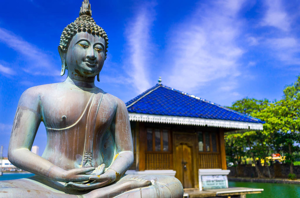 Estatua de Buda en el templo budista de Gangarama, Sri Lanka
 - Foto, imagen