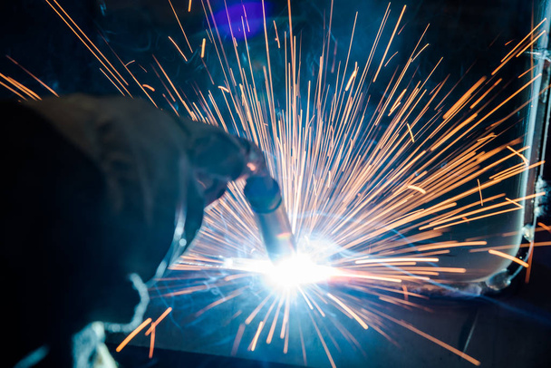 Industrial steel welder in factory technical, - Foto, Bild