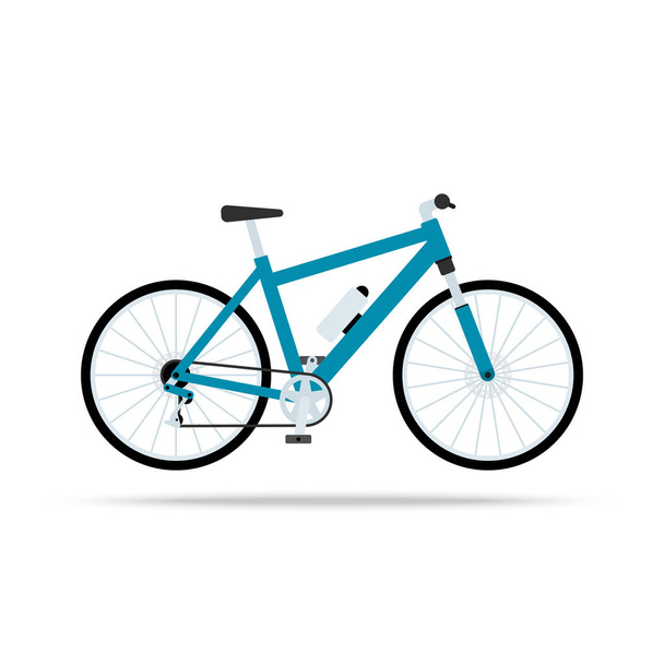 Blue bicycle flat icon. Bike Vector isolated on white background. Flat vector illustration in black. EPS 10 - Vettoriali, immagini