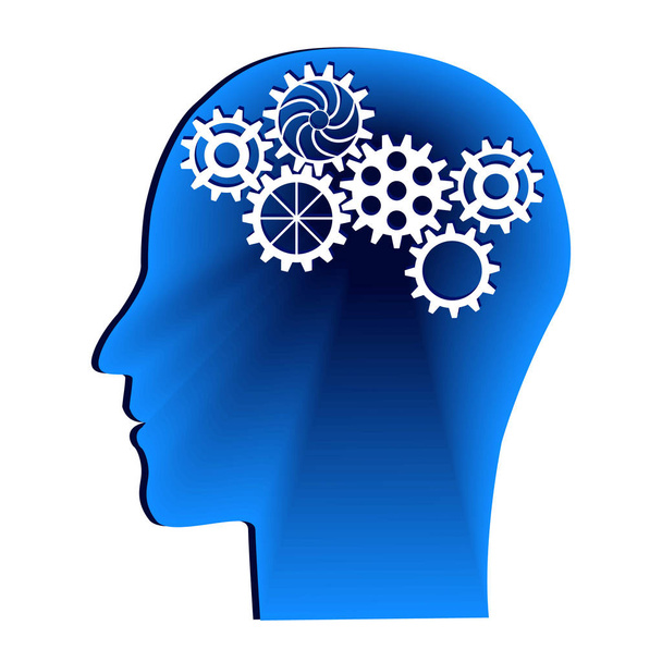 Human head with gears. Head thinking.Idea concept. Vector illustration - Vector, Image