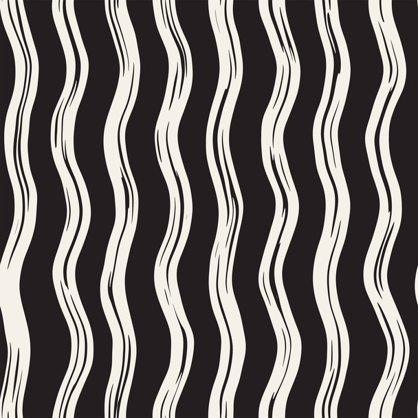 Decoratieve naadloze patroon met handgetekende doodle lijnen. Handgeschilderde golvende strepen achtergrond. Trendy eindeloze freehand textuur - Vector, afbeelding