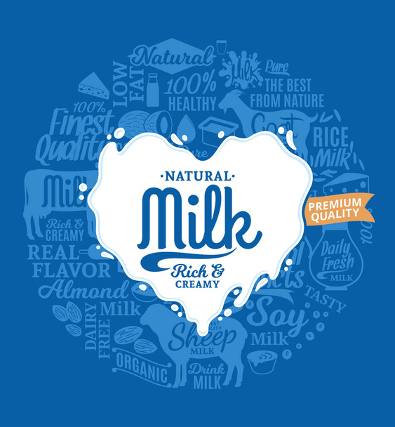Logotipo de leche vectorial
 - Vector, Imagen