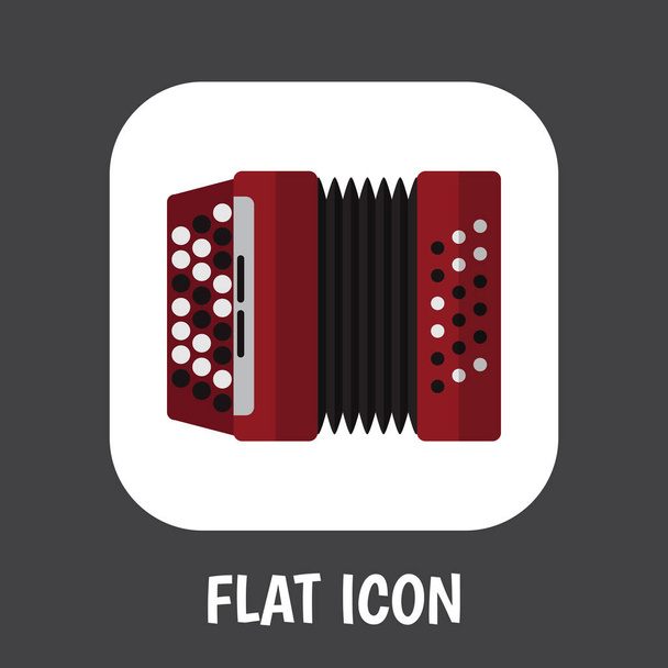 Vector Illustration Of Sound Symbol On Accordion Flat Icon. Premium Quality Isolated Harmonica Element In Trendy Flat Style. - Vector, Image