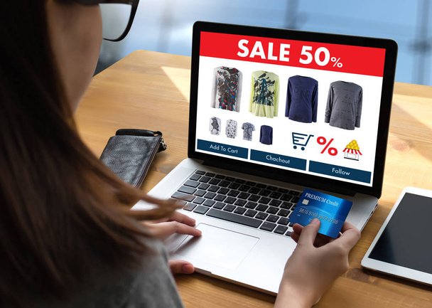 Online Shopping Add to Cart Online Order Store buy Sale Digital  - Фото, зображення